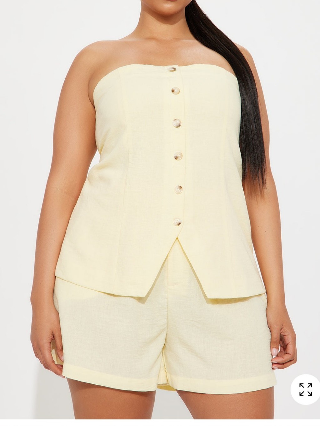 Fashion Nova Strapless Smocked 2 Pc Set, In Pale Yellow